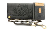Echt Leder Biker GeldböRse M Kette Portemonnaie Geldbeutel Motorrad Rfid Blocker