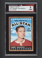 1966-67 TOPPS #132 BOBBY ROUSSEAU ALL STAR KSA 8 NEAR MINT-MINT