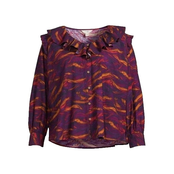 Animal Print Ruffle Tops for Women