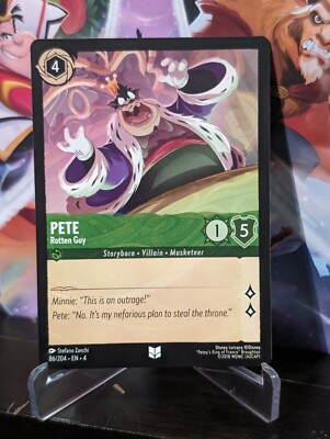 Pete - Rotten Guy - 86/204 - Non Foil NM-Mint Disney Lorcana Ursula's  Return | eBay