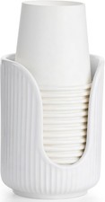 Bathroom Cup Dispenser, 3oz-4oz Ceramic Paper Cup Holder, Small Countertop