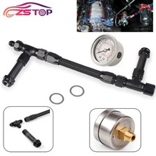 Fuel Line Pressure Gauge An8 Braided Dual Feed Carb For Holley Carburetor 4150