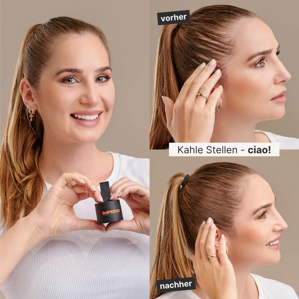 IMPERIO Ansatzpuder Haar-Concealer Haarverdichtung Haarpuder Make-up wasserfest - Bild 3 von 4