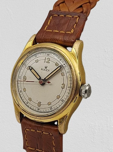 Vintage 1940’s Rolex Oyster WWII Military Gold-plated Wristwatch 28mm