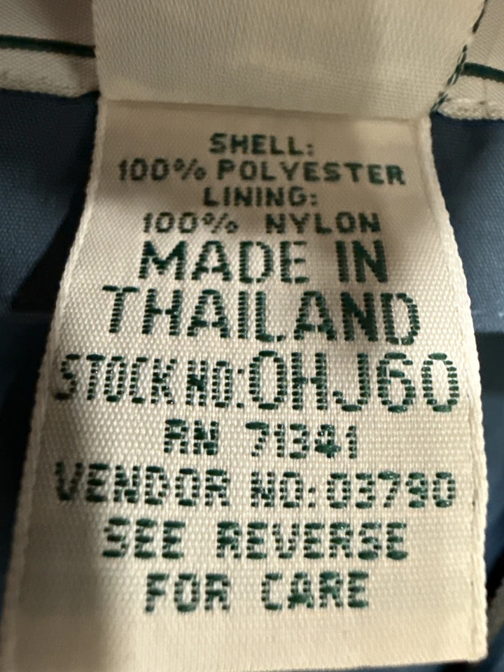 LL Bean Coat Womens XL Teal Blue Hooded Long Raincoat Trench Duster Vintage - Image 4 of 4