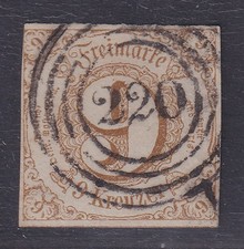 Altdeutschland Thurn und Taxis Mi.-Nr. 34 mit Vierring-O 220 Frankfurt / Main