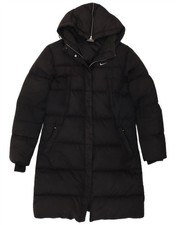 Nike Womens Hooded Longline Padded Coat UK 8/10 Small Black CS01