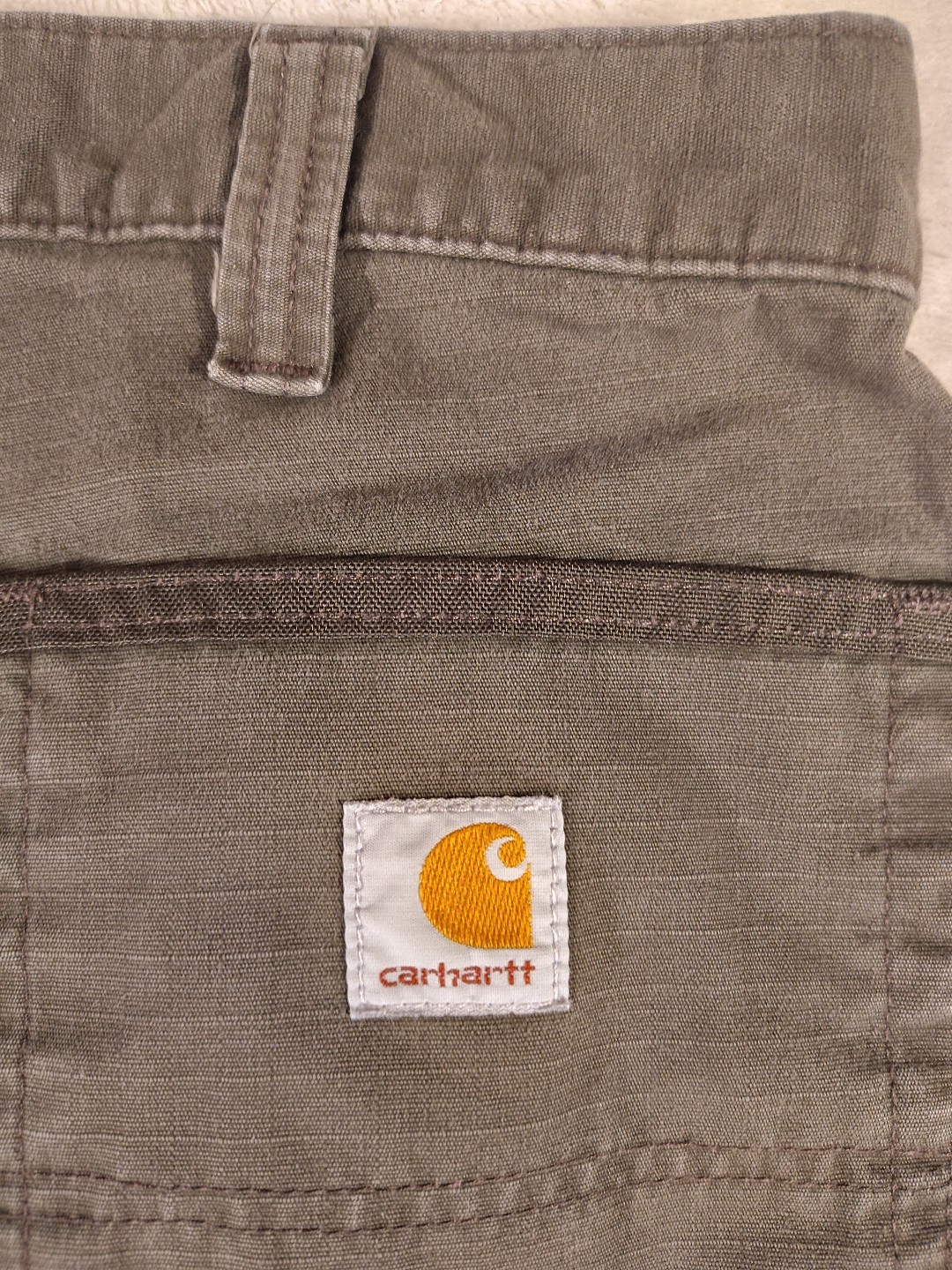 VTG Carhartt B342-DFE Brown Ripstop Cargo Double Knee Work Pants 34x32 Faded thumbnail 14