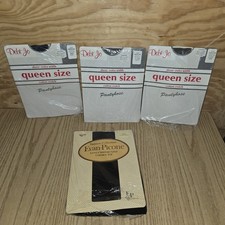 Vintage sheer Extra Wide Queen Size Lt Grey Mix Color Pantyhose NIP Lot Of 4