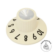 Perilla de plástico "Sombrero de bruja", zócalo, tornillo de fijación, números delgados - crema