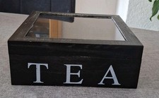 Tea Box, Madera-Vidrio, 23x23x8,5 cm