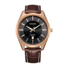 Citizen Men's Dress Quartz Rose Gold PVD Watch BI1033-04E NEW