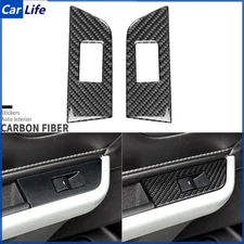 Real Carbon Fiber Rear Window Lift Switch Panel Cover Trim For Ford Edge 2011-14