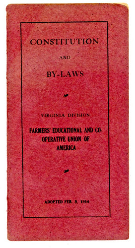 Farmers Educational & Co-operative Union of America Virginia Div. 1914 by-laws