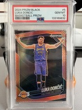 2024-25 Panini Prizm Black Basketball Prizm /225 Luka Doncic #5 Lakers PSA 10