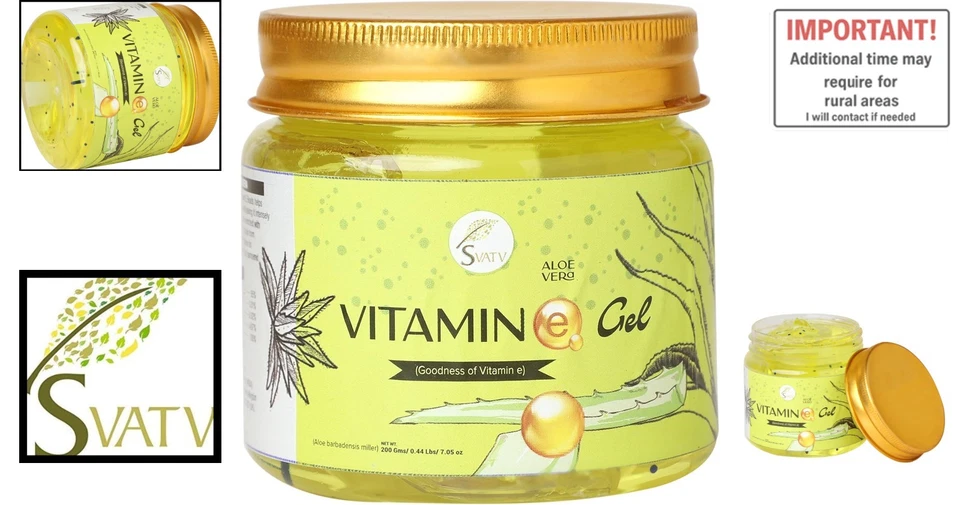 Soothing Aloe Vera Gel with Vitamin E Beads - Hydrate & Brighten Skin - 200g - image 2 of 4