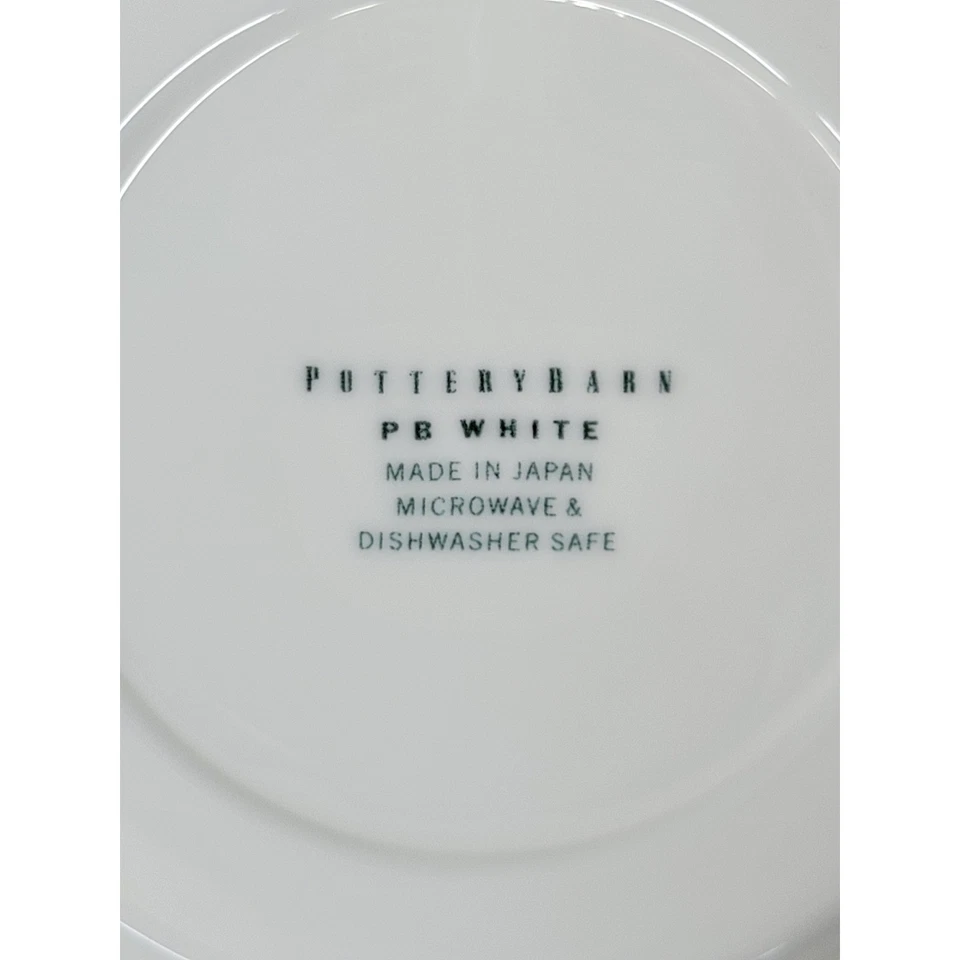 Set of 6 Pottery Barn PB White 6.5" Saucer Porcelain Japan Microwave safe - Image 4 of 4