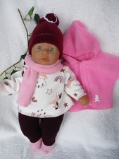 Puppenkleidung Winterkombi rosa Pony für 36 cm little Re born Baby Puppen NEU