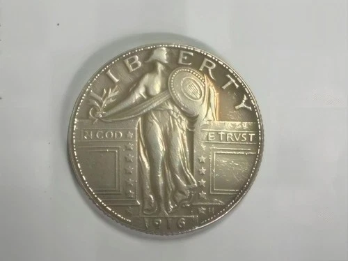 1916 Standing Liberty Quarter High Relief Design Vintage US 25C Coin Collectible