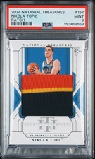 2024 NATIONAL TREASURES PATCH #157 NIKOLA TOPIC 4/99 PSA 9