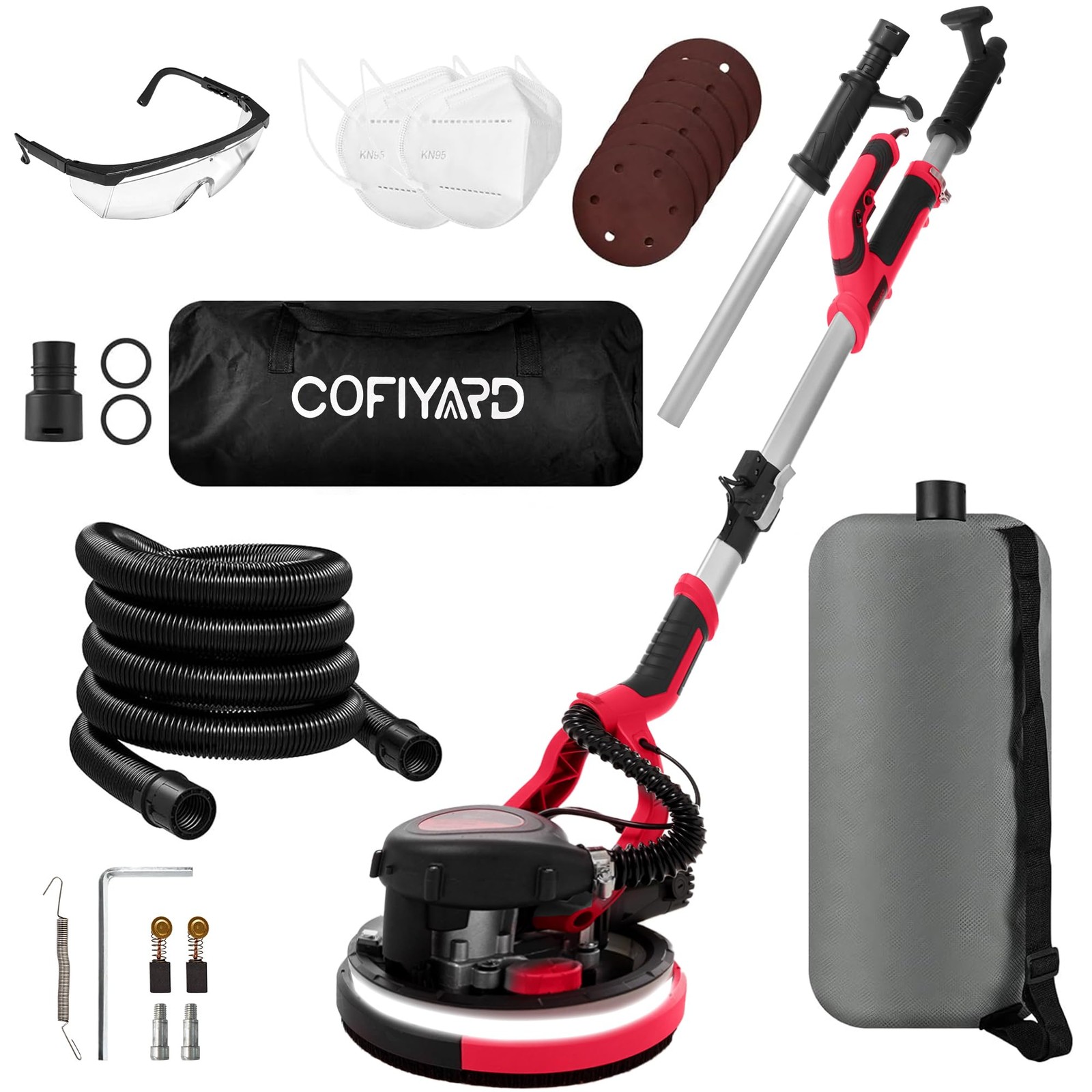 Drywall Sander with Vacuum Dust Collector,1250W Electric Drywall Sander ,7 Va...