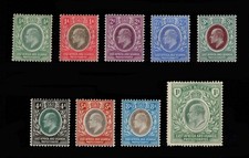K.U.T. 1904-07 SET TO 1r, SG 17/26, FRESH MINT, CAT. £98
