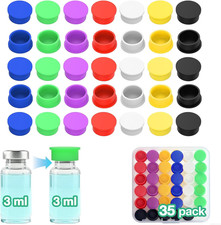 3Ml Silicone Peptide Vial Caps, 35 Pcs Reusable Protective Covers Fits 1Ml 2Ml
