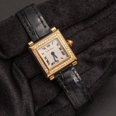 Cartier　vintage Cartier Watch Paris Trocadero Lady Factory Diamond Bezel 20mm 18K
