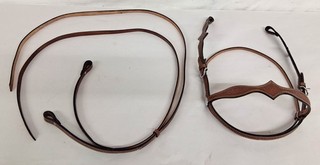 Western Style Brown Leather Horse Bridle Headstall & Reins Bundle