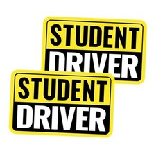 1 2 3 4 Pack Student Driver Sticker Magnet for Car, A2-yellow/Black-student