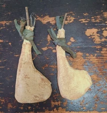 Primitive Folk Decorative Stocking Pair Country Christmas Decor Handcrafted