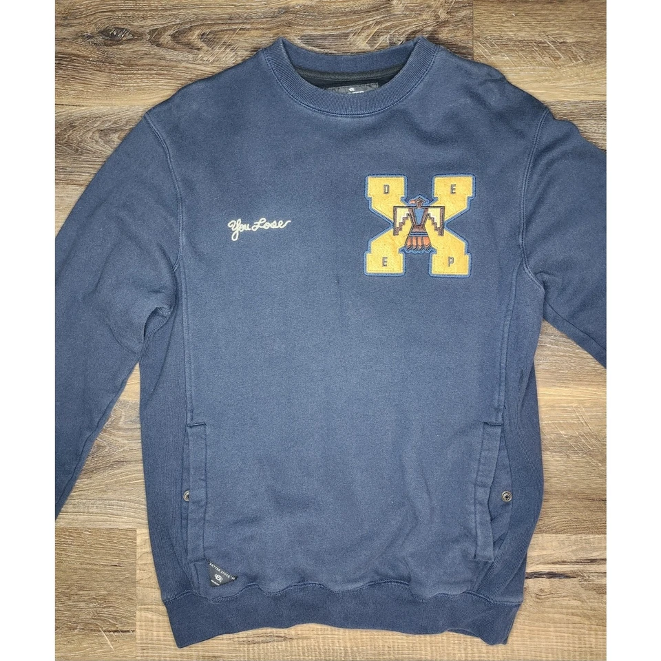 Moletom masculino 10.Deep New York tamanho grande azul marinho gola redonda cintura acima da águia Grap - Imagem 4 de 4