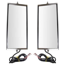 West Coast Mirror Signal Heated 16x7 Stainless Steel Pair for Heavy Duty Truck