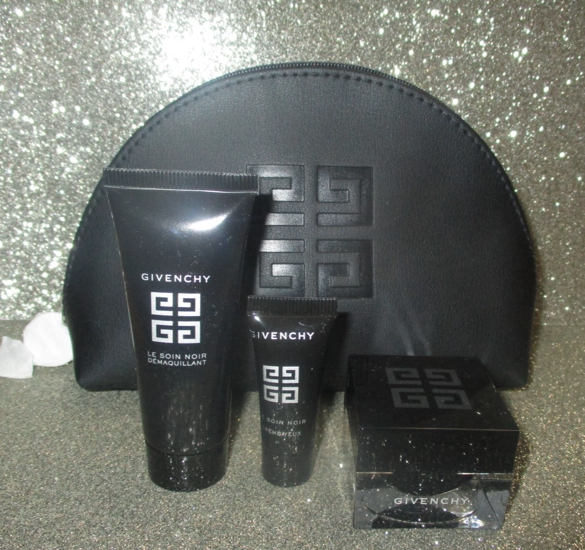 Givenchy Le Soin Noir Set (Face Cream, Eye Cream, Cleanser, Bag) Travel Size