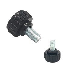 10 Carbon Steel M6 Knurled Thumbscrews for Machinery Latch - Black Round Grip
