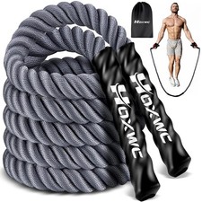 Weighted Jump Rope, 2lb Heavy Duty Jump Rope for Fitness, Battle Rope for Fit...