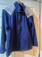 Lilly Pulitzer navy blue skipper popover lace...