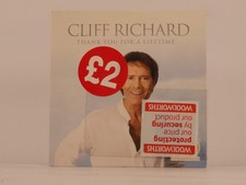 CLIFF RICHARD THANKYOU FOR A LIFETIME (A84) 1 Track CD Single including Card Sle