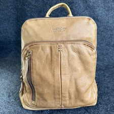 American Leather Co Cleveland Leather Backpack Bag Handbag Purse Cafe Latte Smoo