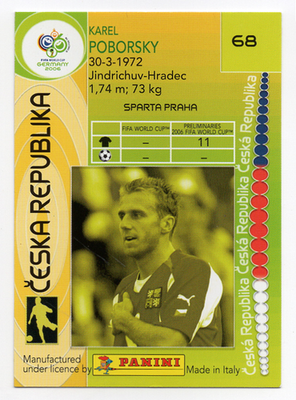 68. Karel Poborsky (Czech Republic) Panini FIFA World Cup Germany