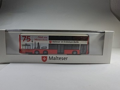 J478 RIETZE BUS Malteser MAN DL 07 Lions City Doppeldecker Werbebox 1:87 ovp