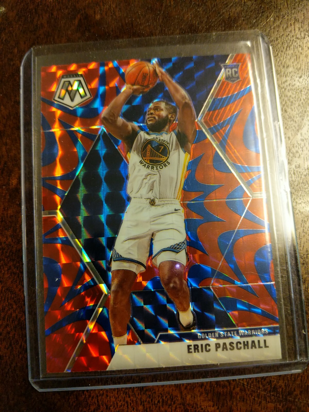 2019-20 Mosaic Mosaic Blue Reactive #250 Eric Paschall RC Rookie Warriors