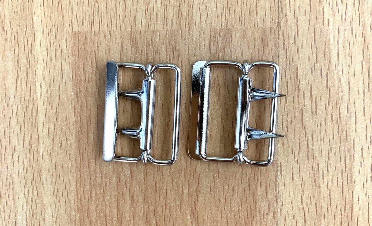 6pcs Rectangular Metal Buckle with Slider Teeth Adjuster