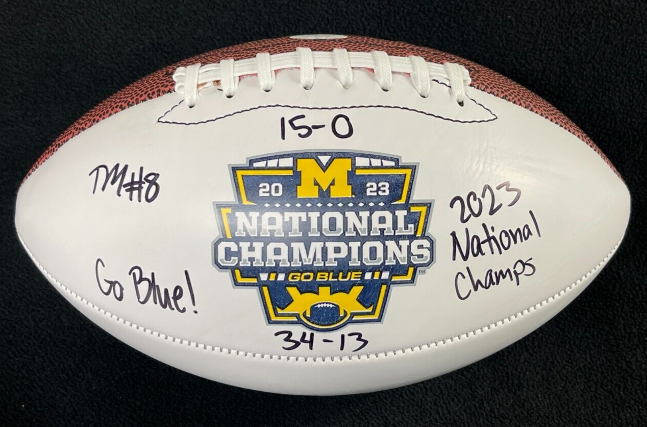 Tyler Morris Autographed Signed Michigan Wolverines Inscribed National Champions Football 