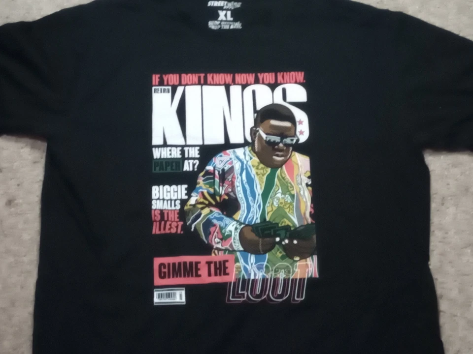 Men's XL Biggie Smalls T Shirt Short Sleeve Used Retro Graphics - Image 2 of 4
