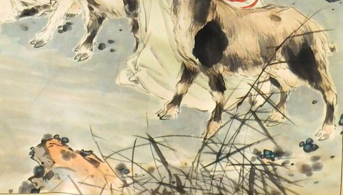 Vintage Original Chinese Watercolor Painting Scroll 龙女牧羊 (The Shepherdess) by 张英 - Picture 13 of 24