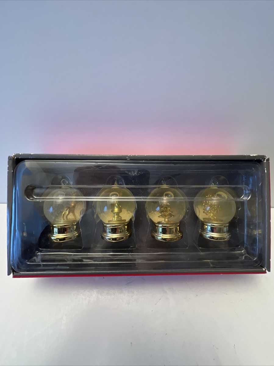 Martha Stewart Set of 4 Snow Globe Glass Chrustmas Ornament Approx 