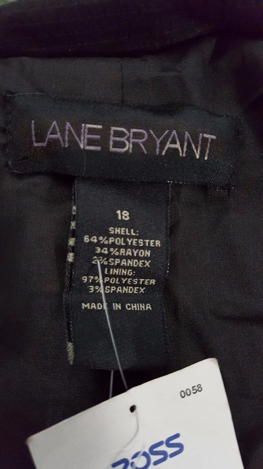 Abrigo Chaqueta Mujer Lane Bryant Talla 18 18W Negro Rayas NUEVO Foto 2 de 4