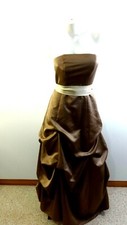 DAVIDS BRIDAL WOMENS BEAUTIFUL MOCHA FORMAL DRESS SIZE 6 STYLE 81123