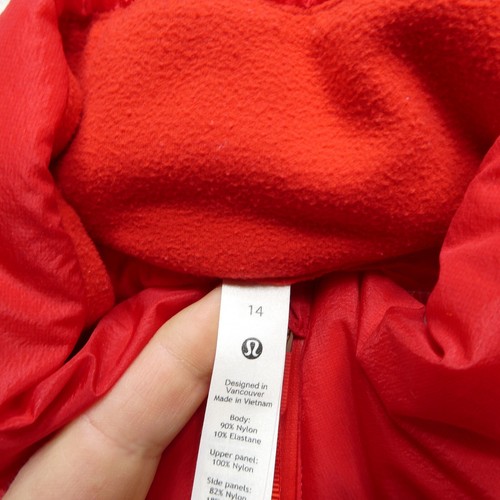 Lululemon Down For It All Weste Damengröße 14 rot durchgehender Reißverschluss Cisco Networking - Bild 3 von 8